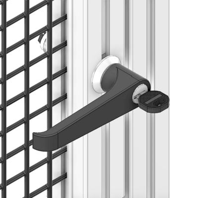 50-020-0 MODULAR SOLUTIONS HANDLE 1/4 TURN LOCKING L-HANDLE W/ CAM